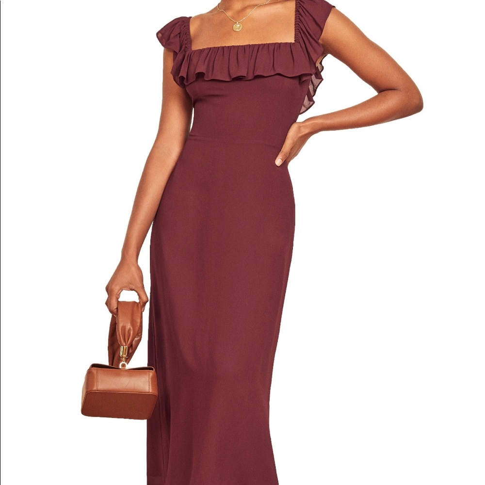 NWT Reformation Collette Dress in Plum Size 6